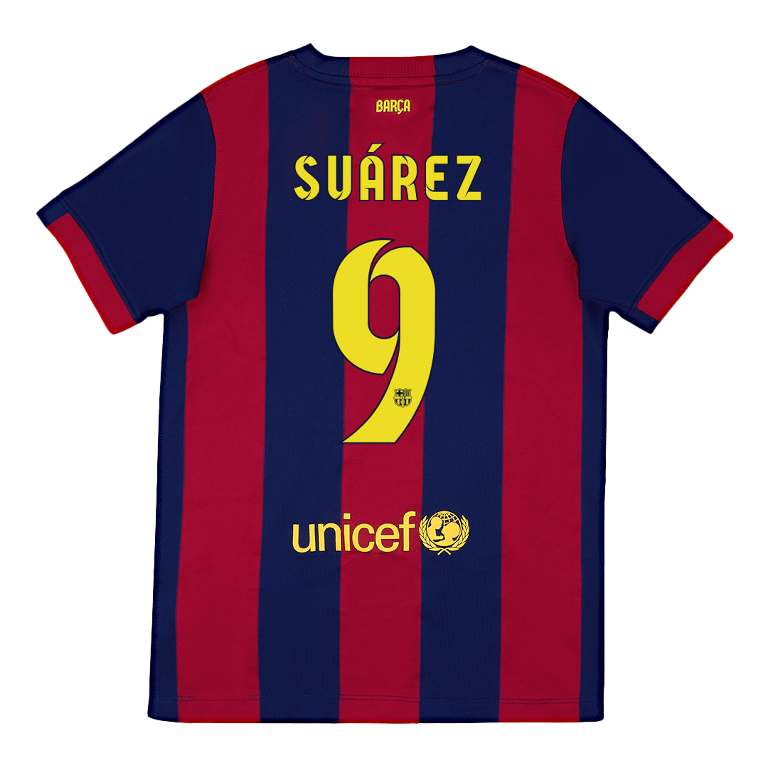 Barcelona SUÁREZ #9 Home Soccer Jersey Retro 2014/15 - gojersey