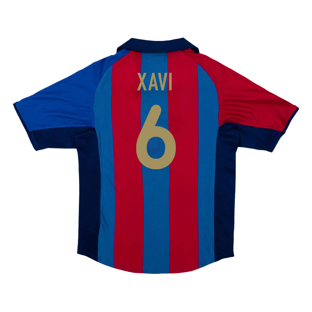 Barcelona XAVI #6 Home Soccer Jersey Retro 2001/02 - gojersey