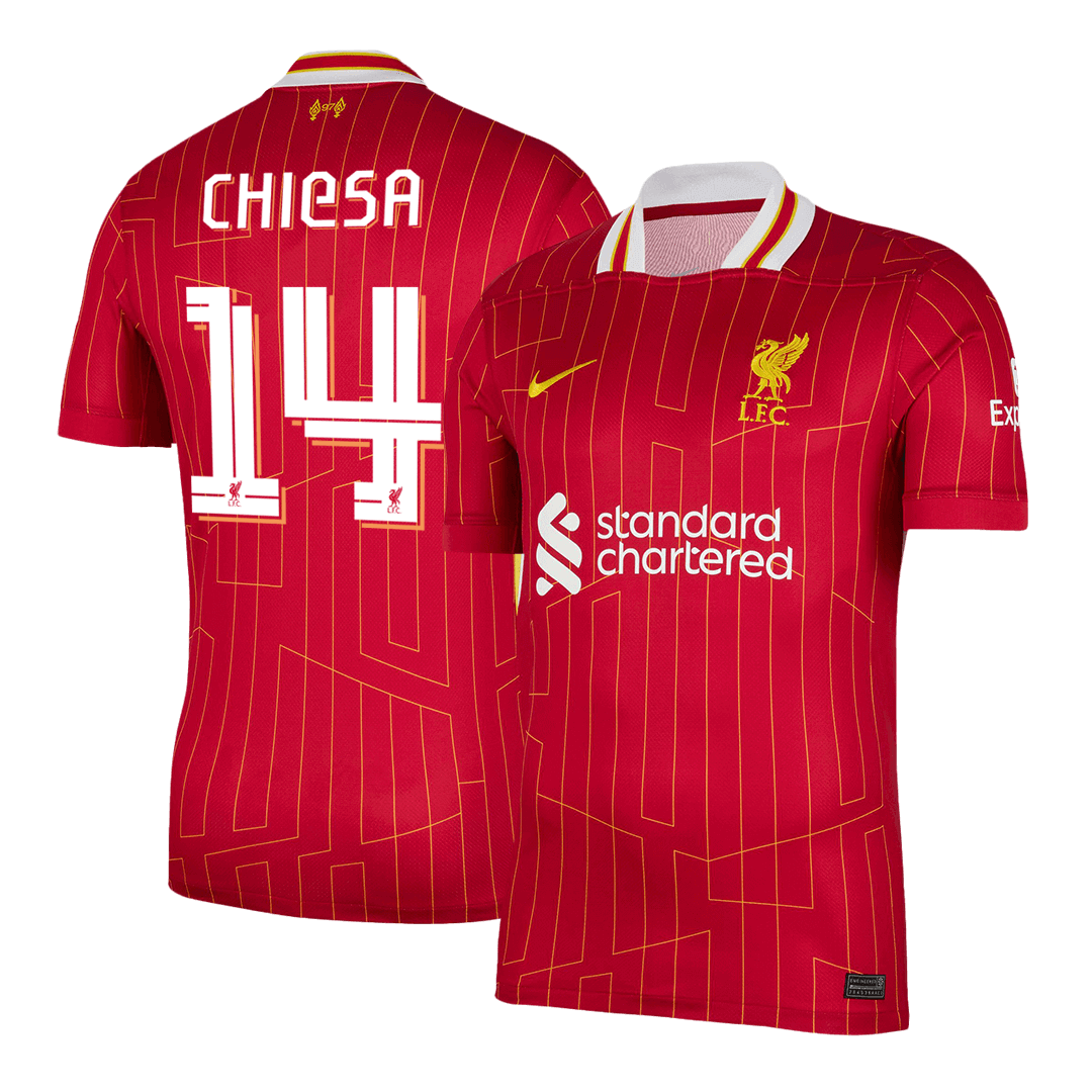Liverpool CHIESA #14 Home Soccer Jersey - UCL Edition - gojersey