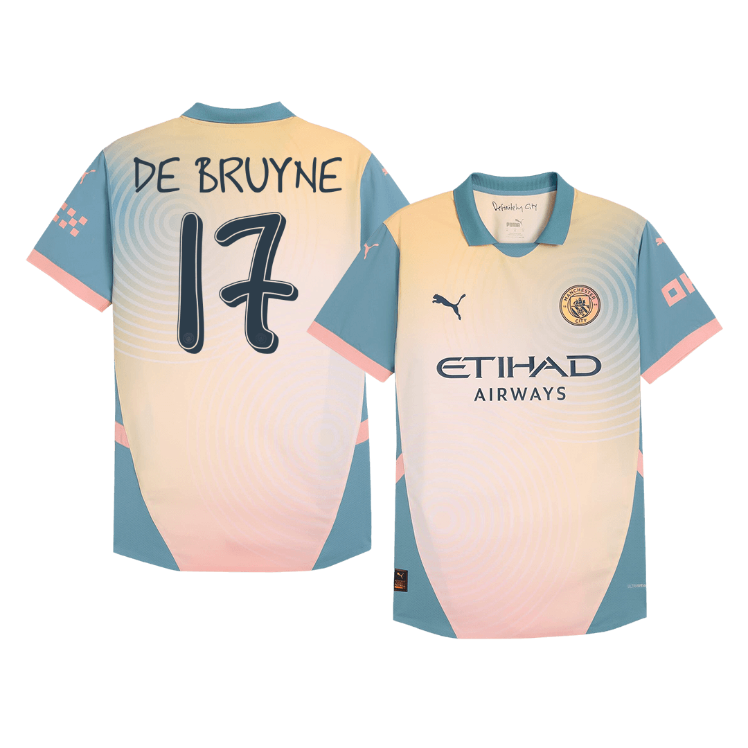 Manchester City DE BRUYNE #17 Fourth Away Soccer Jersey Authentic - Definitely City - gojersey