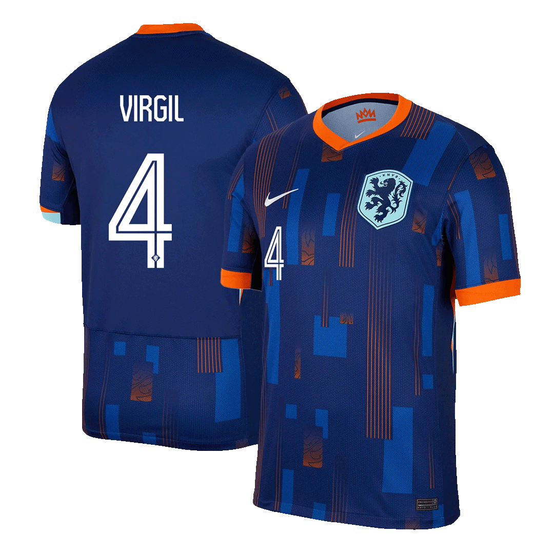 Netherlands VIRGIL #4 Away Jersey EURO - gojersey