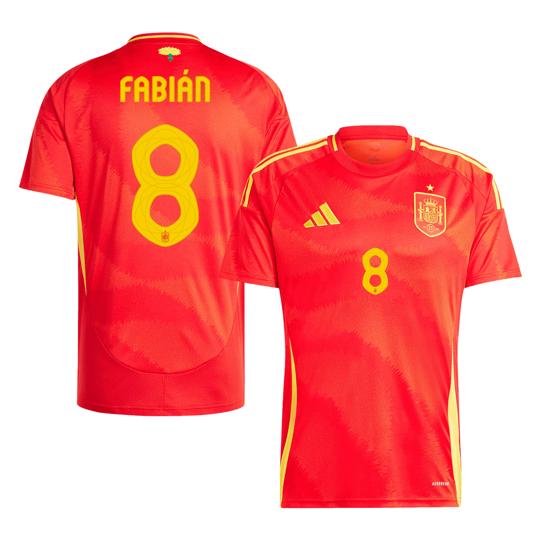 Spain FABIÁN #8 Home Jersey EURO - gojersey