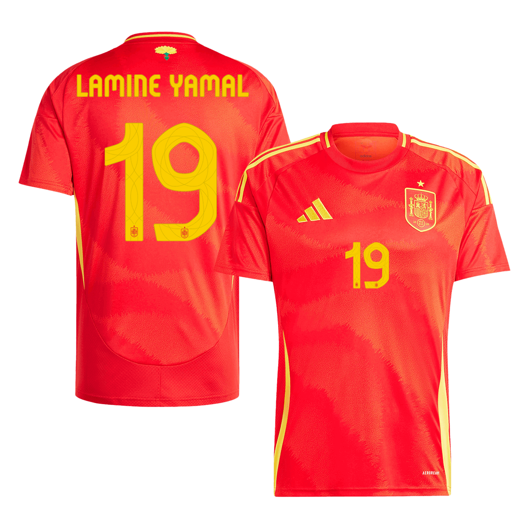 Spain LAMINE YAMAL #19 Home Jersey EURO - gojersey