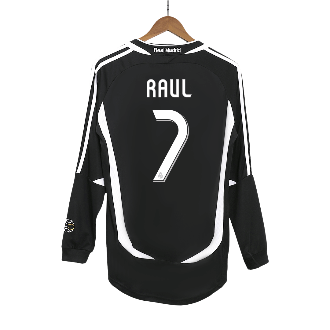 Real Madrid RAUL #7 Long Sleeve Away Soccer Jersey Retro 2006/07 - gojersey