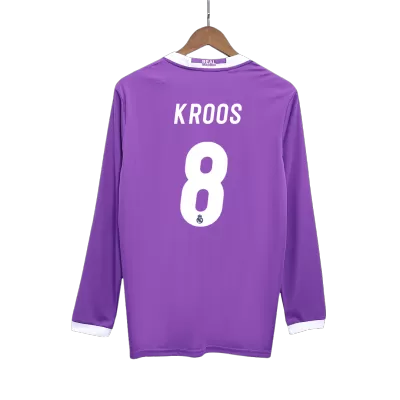 Real Madrid KROOS #8 Away Soccer Jersey Retro 2016/17 - Long Sleeve - gojersey