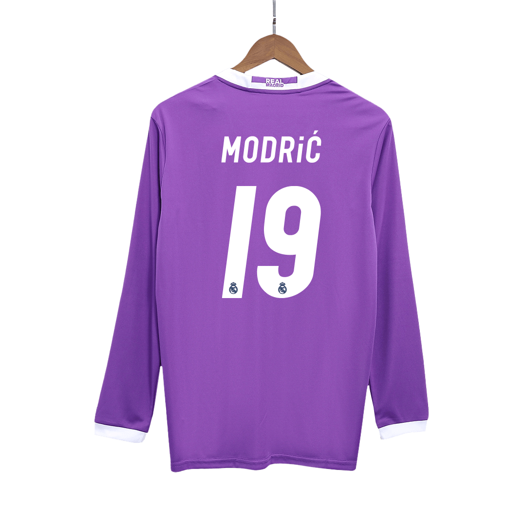 Real Madrid MODRIĆ #19 Away Soccer Jersey Retro 2016/17 - Long Sleeve - gojersey