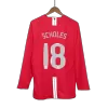 Manchester United SCHOLES #18 Home Soccer Jersey Retro 2007/08 - Long Sleeve (UCL Final) - gojersey