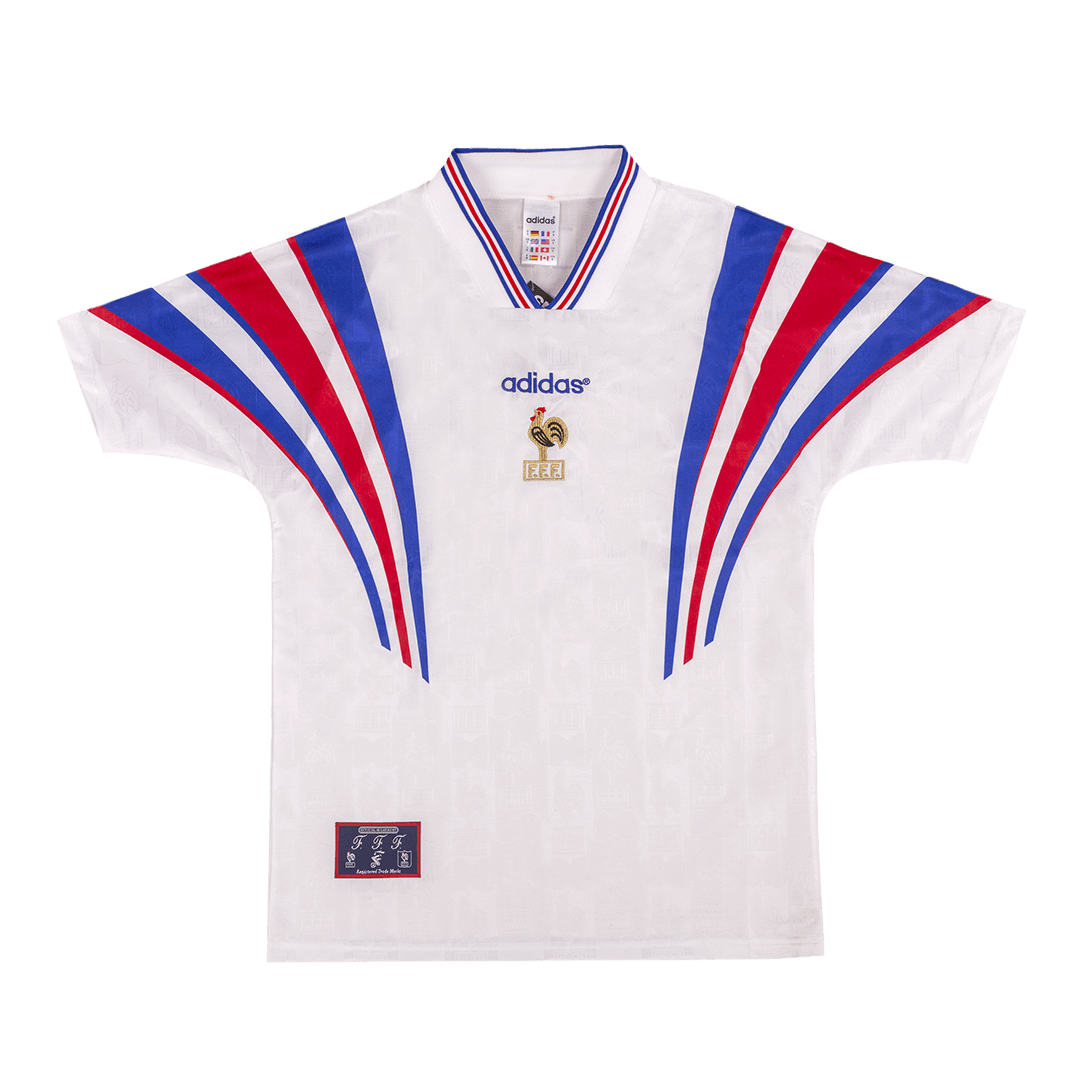 France Away Soccer Jersey Retro 1996 - gojersey