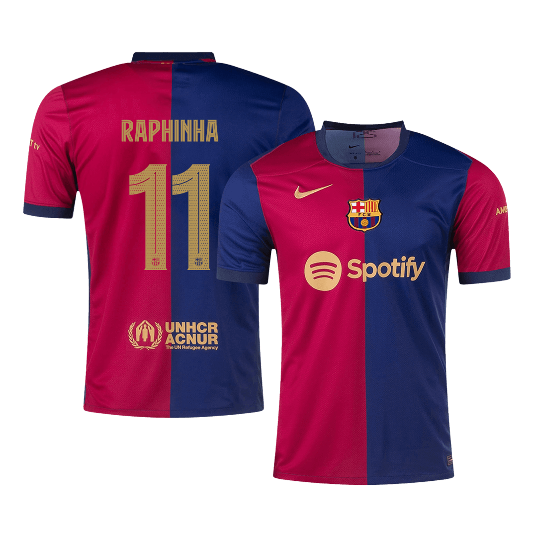 Barcelona RAPHINHA #11 Home Soccer Jersey - UCL Edition - gojersey