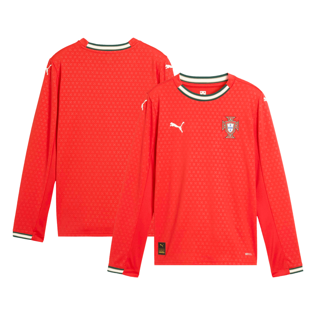 Portugal Long Sleeve Home Soccer Jersey 2025 - gojersey