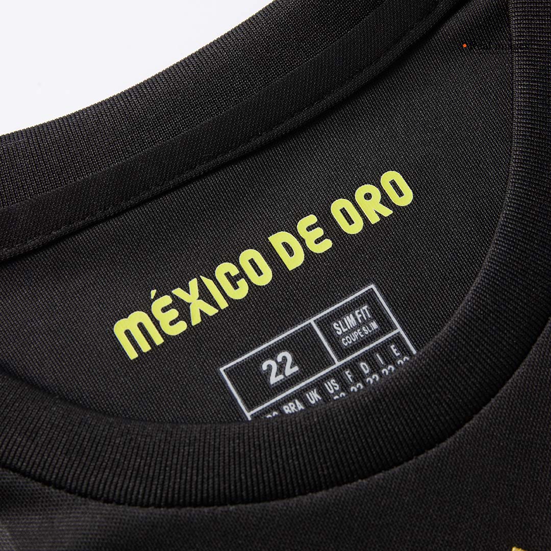 Kid's Mexico Third Away Soccer Jersey Kit(Jersey+Shorts) 2025 Black - Gold Cup - gojersey