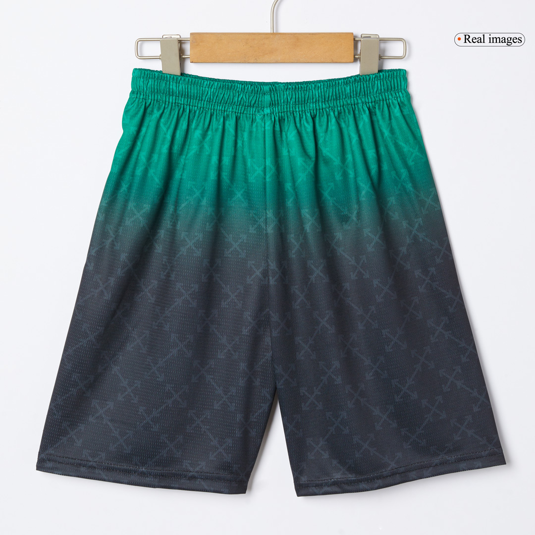 Kid's AC Milan Fourth Away Soccer Jersey Kit(Jersey+Shorts) Green&Black - gojersey