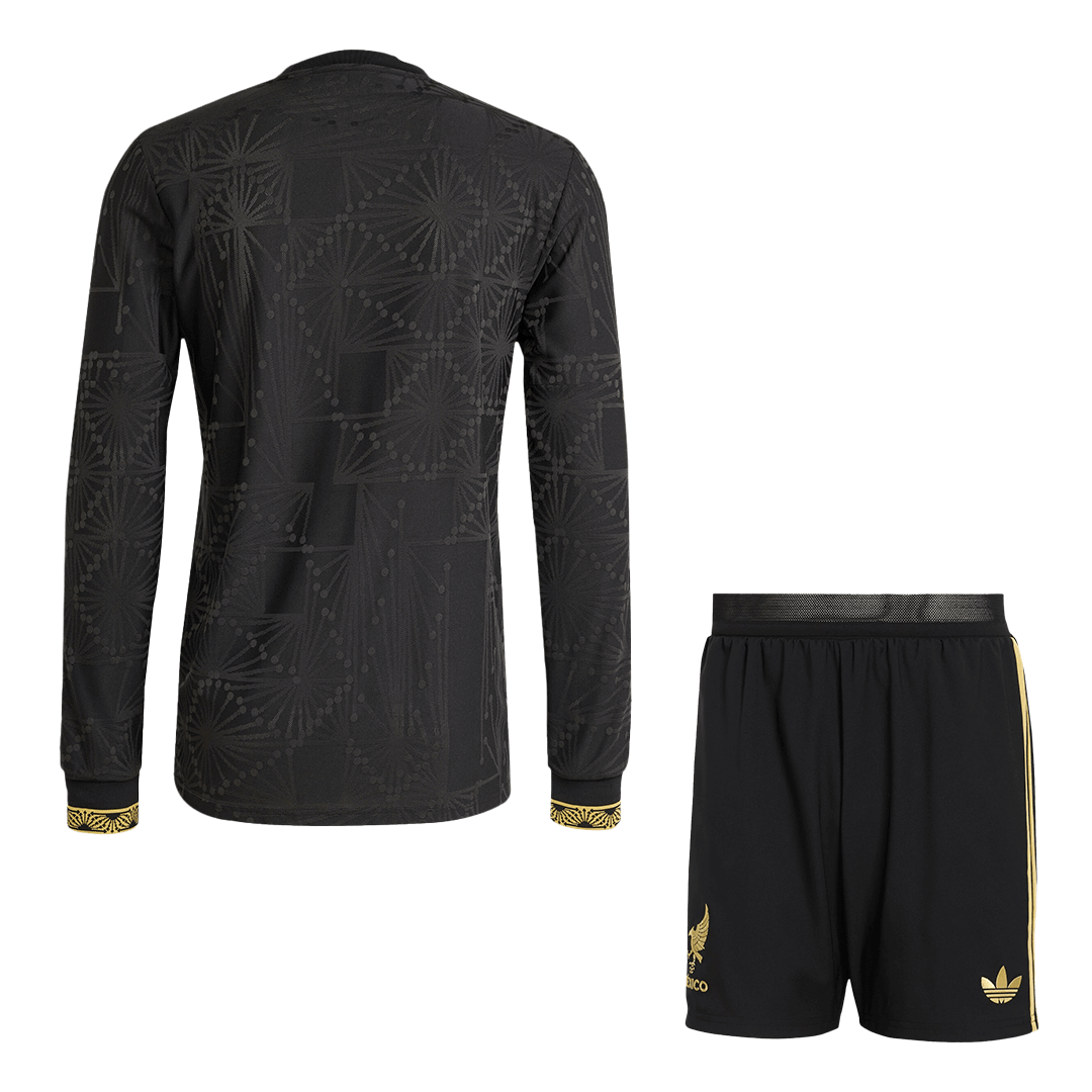 Mexico Third Away Soccer Jersey Kit Authentic 2025 (Jersey+Shorts) - Long Sleeve - Gold Cup - gojersey