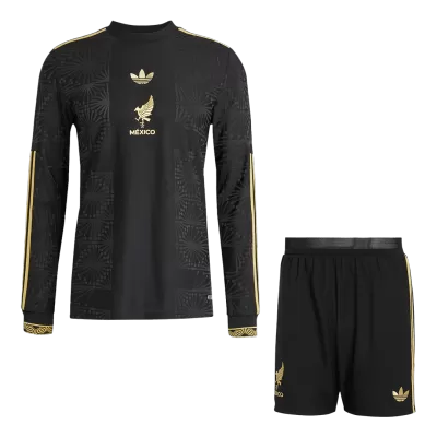 Mexico Third Away Soccer Jersey Kit Authentic 2025 (Jersey+Shorts) - Long Sleeve - Gold Cup - gojersey