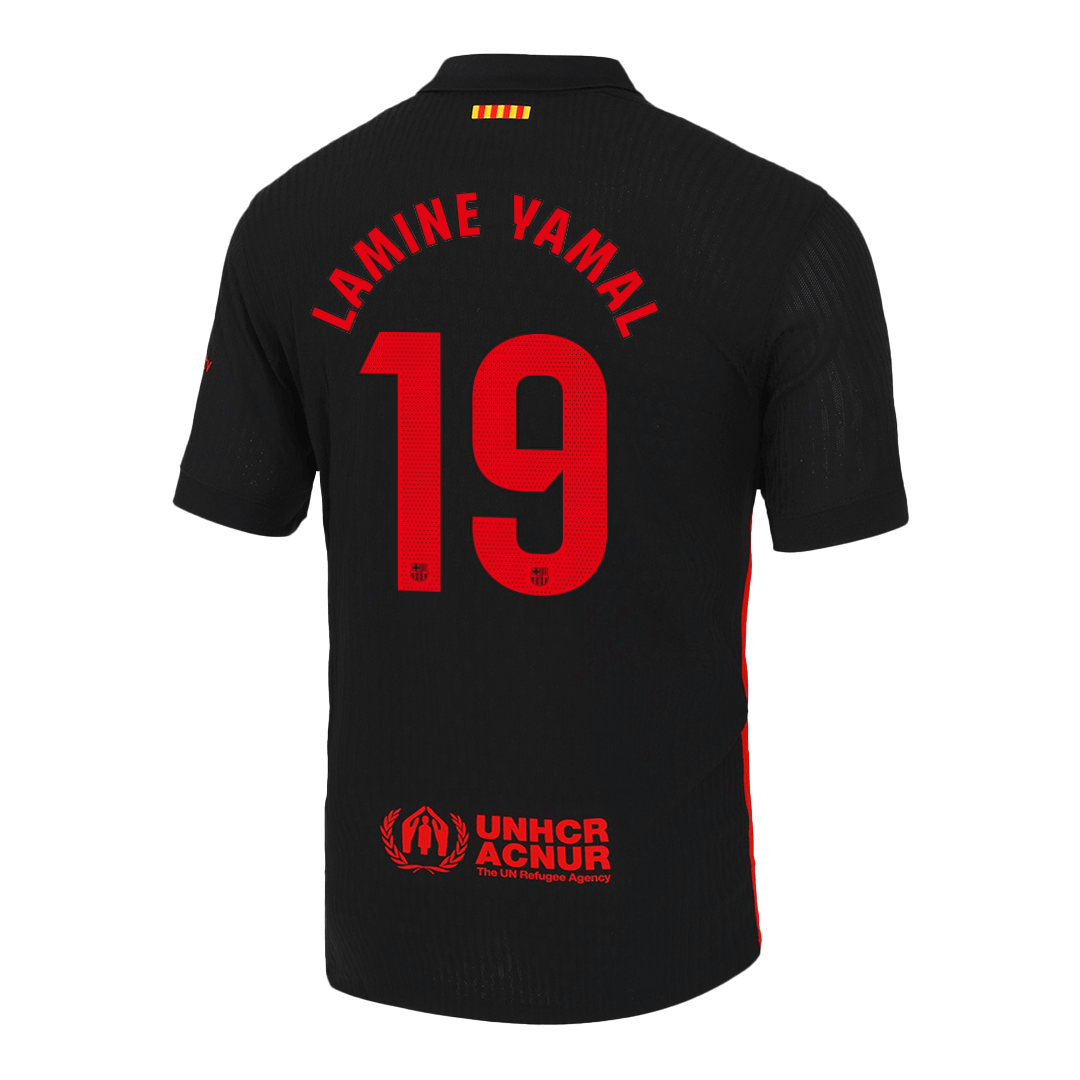 Barcelona LAMINE YAMAL #19 Away Soccer Jersey Authentic - Spotify Logo Without Text - gojersey