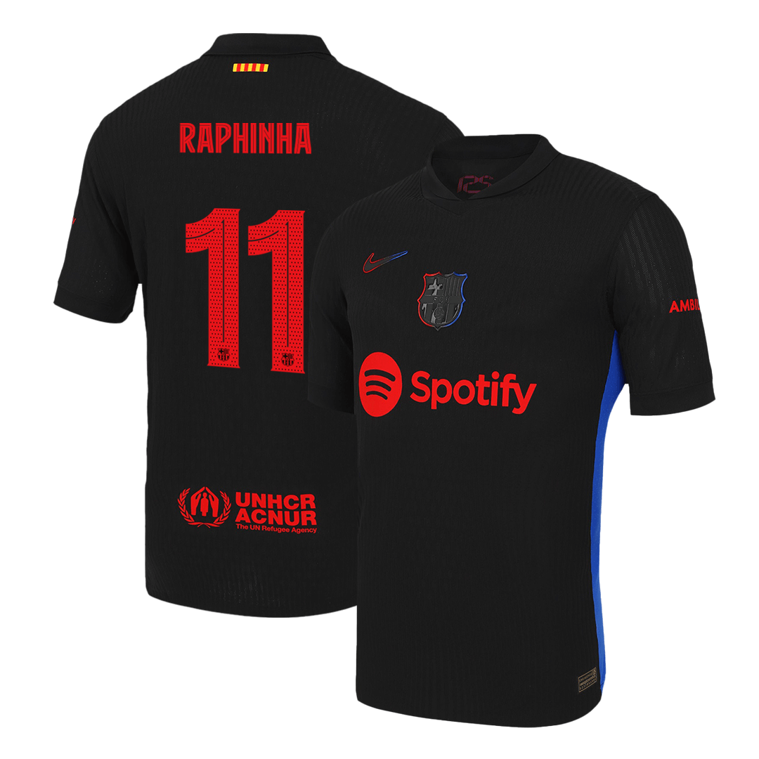 Barcelona RAPHINHA #11 Away Soccer Jersey Authentic - UCL Edition - gojersey