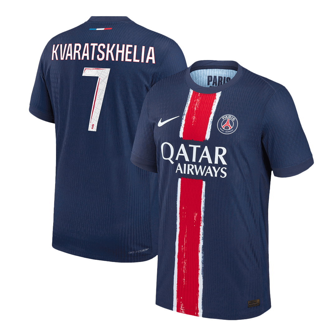 PSG KVARATSKHELIA #7 Home Soccer Jersey Authentic - gojersey