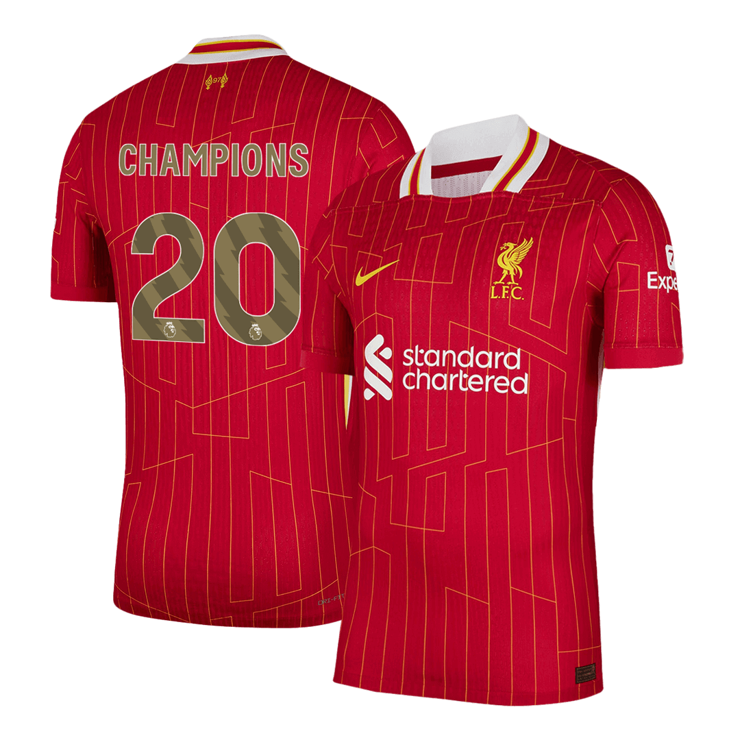 Liverpool CHAMPIONS #20 Home Soccer Jersey Authentic - gojersey