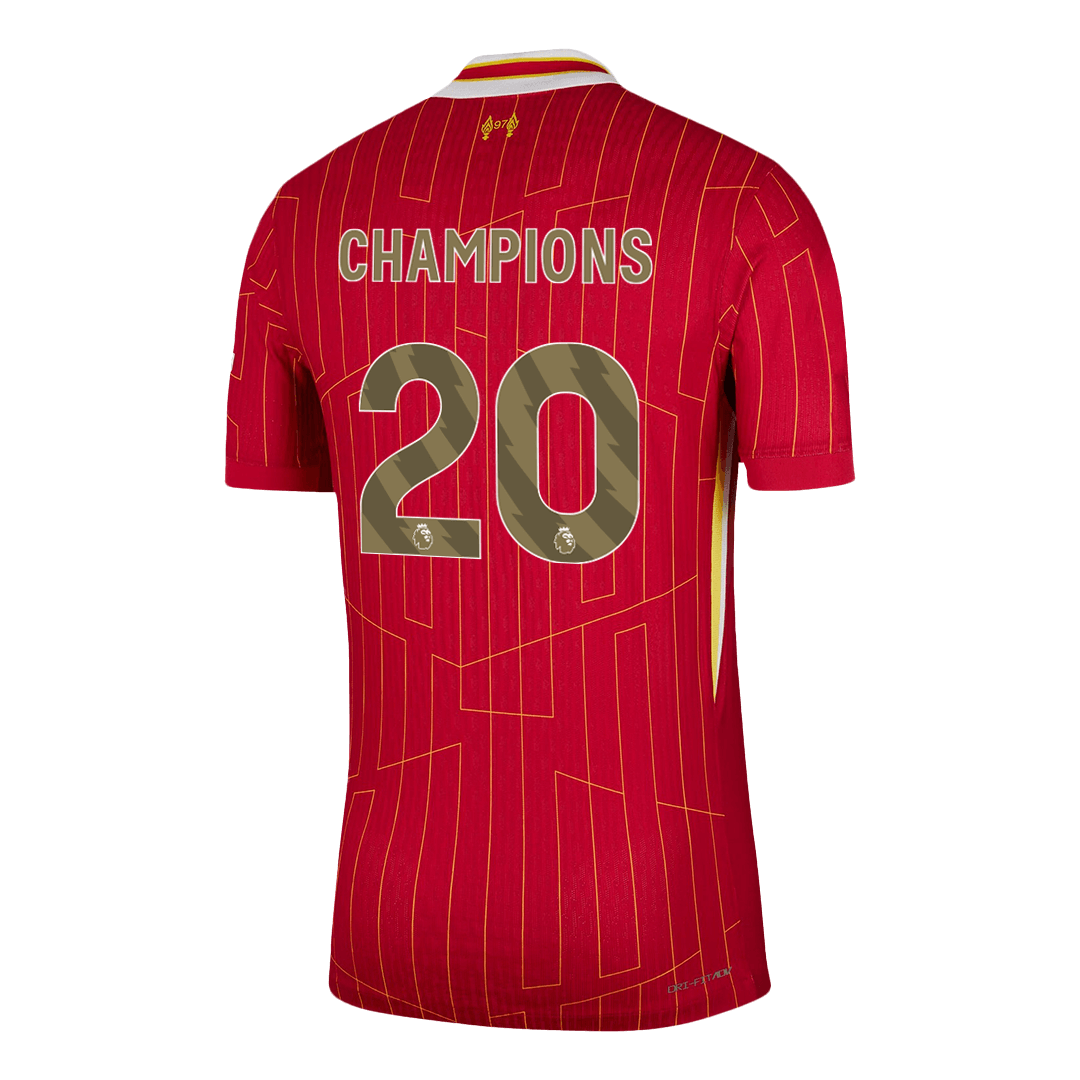 Liverpool CHAMPIONS #20 Home Soccer Jersey Authentic - gojersey