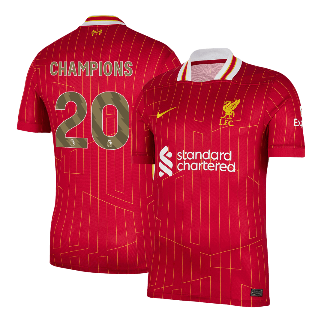 Liverpool CHAMPIONS #20 Home Soccer Jersey - gojersey