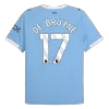 DE BRUYNE #17 Manchester City Home Soccer Jersey 2025/26 Blue - gojersey