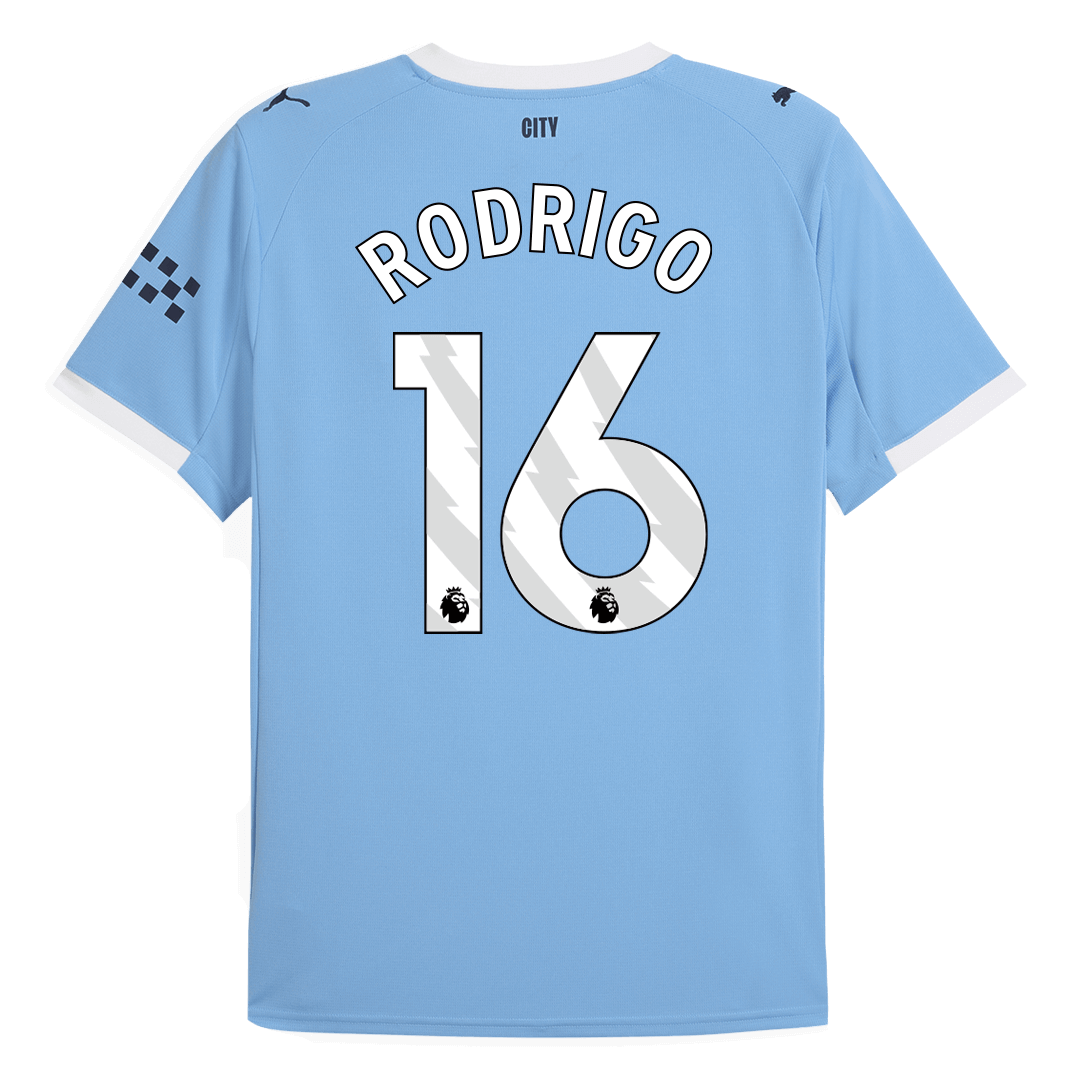 RODRIGO #16 Manchester City Home Soccer Jersey 2025/26 Blue - gojersey