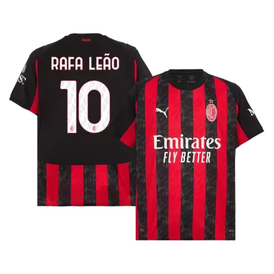 RAFA LEÃO #10 AC Milan Home Soccer Jersey 2025/26 Red&Black - gojersey