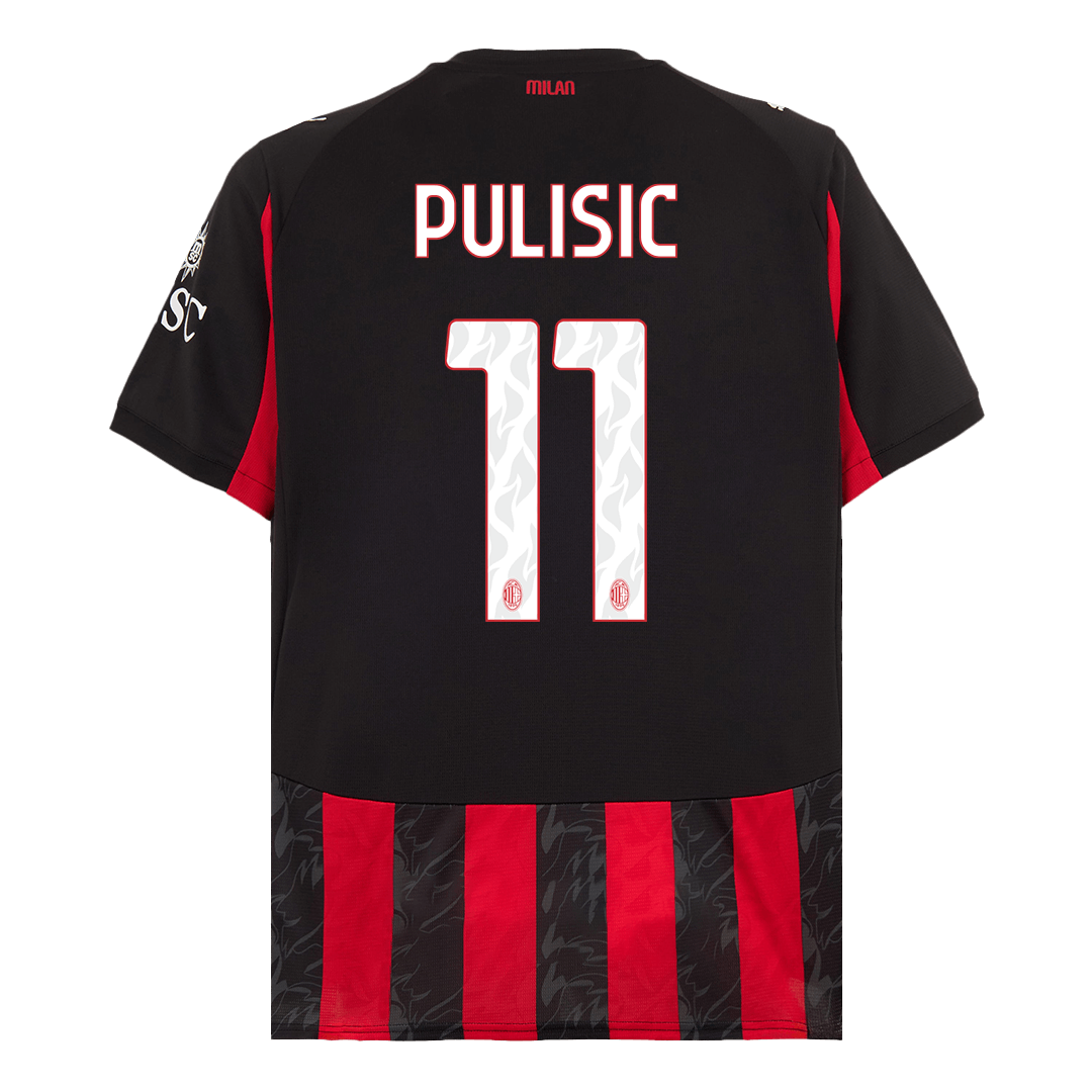 PULISIC #11 AC Milan Home Soccer Jersey 2025/26 Red&Black - gojersey