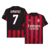 GIMENEZ #7 AC Milan Home Soccer Jersey 2025/26 Red&Black - gojersey