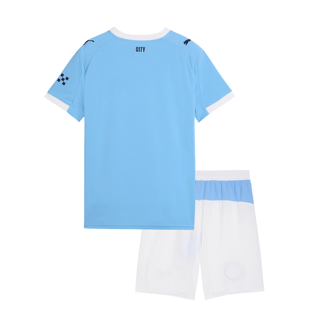 Manchester City Home Soccer Jersey Kit 2025/26 Kids(Jersey+Shorts) - gojersey