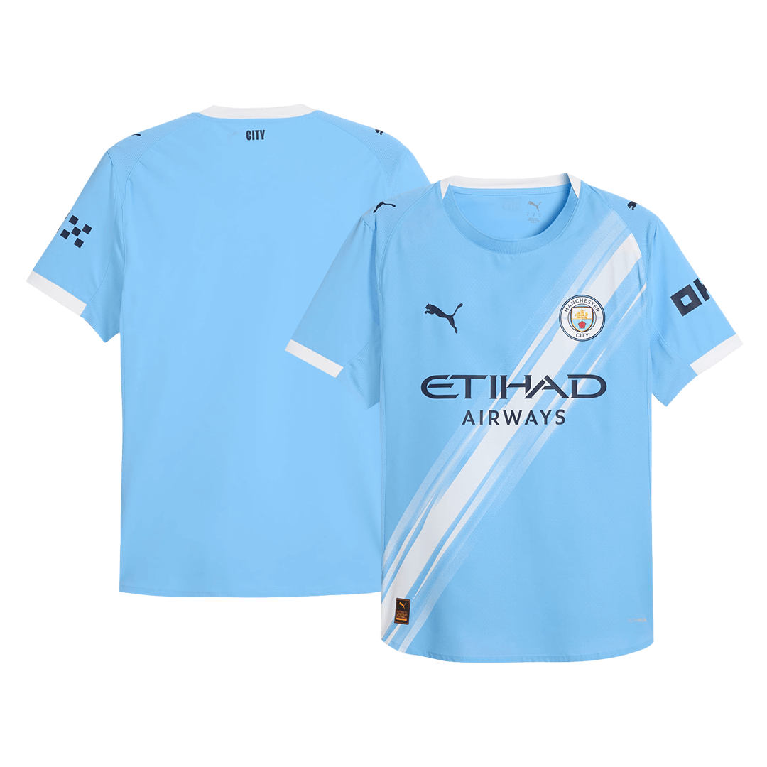 Authentic Manchester City Home Soccer Jersey 2025/26 Blue - gojersey