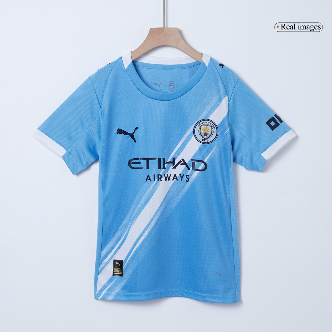 Manchester City Home Soccer Jersey Kit 2025/26 Kids(Jersey+Shorts) - gojersey