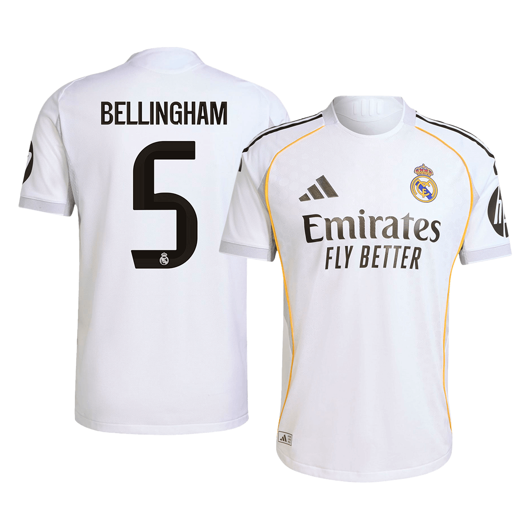 Real Madrid BELLINGHAM #5 Home Soccer Jersey Authentic 2025/26 - gojersey