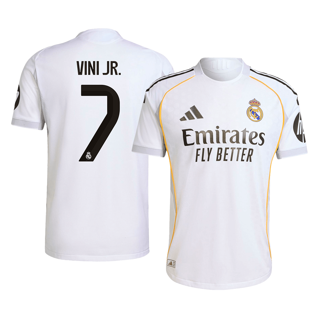 Real Madrid VINI JR. #7 Home Soccer Jersey Authentic 2025/26 - gojersey