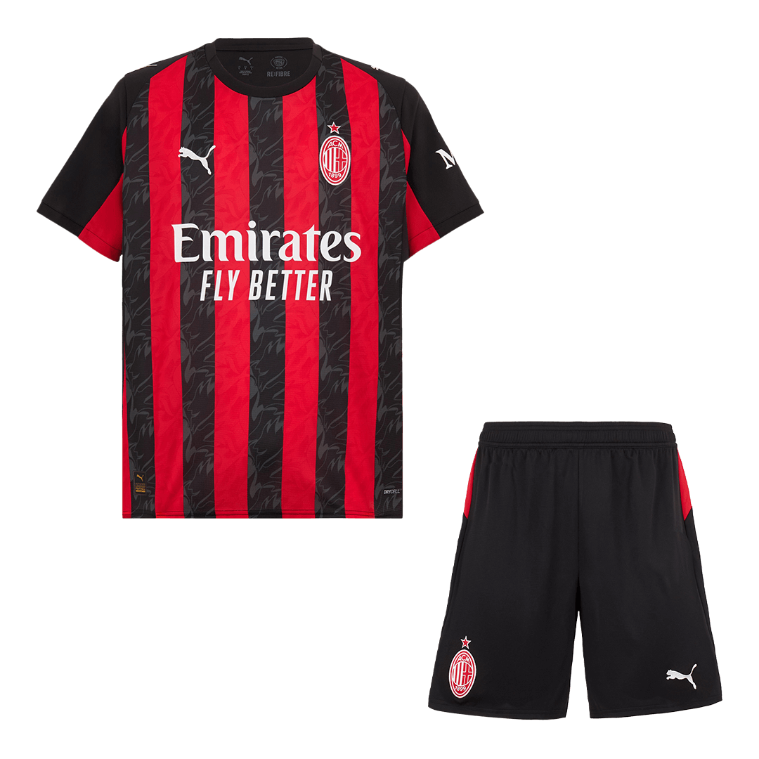 AC Milan Home Soccer Jersey Kit 2025/26 (Jersey+Shorts) - gojersey
