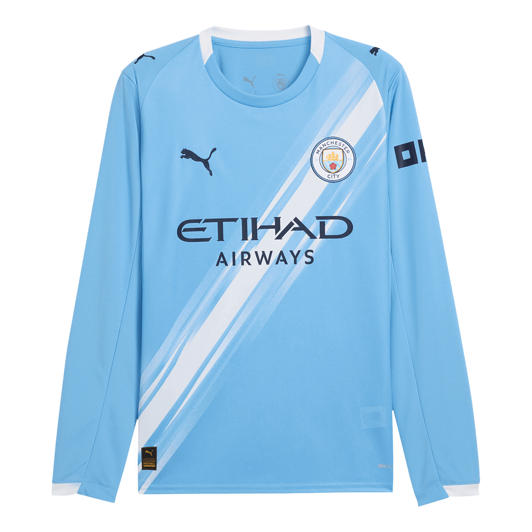 Manchester City Long Sleeve Home Soccer Jersey 2025/26 - gojersey