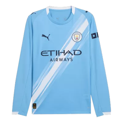 Manchester City Long Sleeve Home Soccer Jersey 2025/26 - gojersey