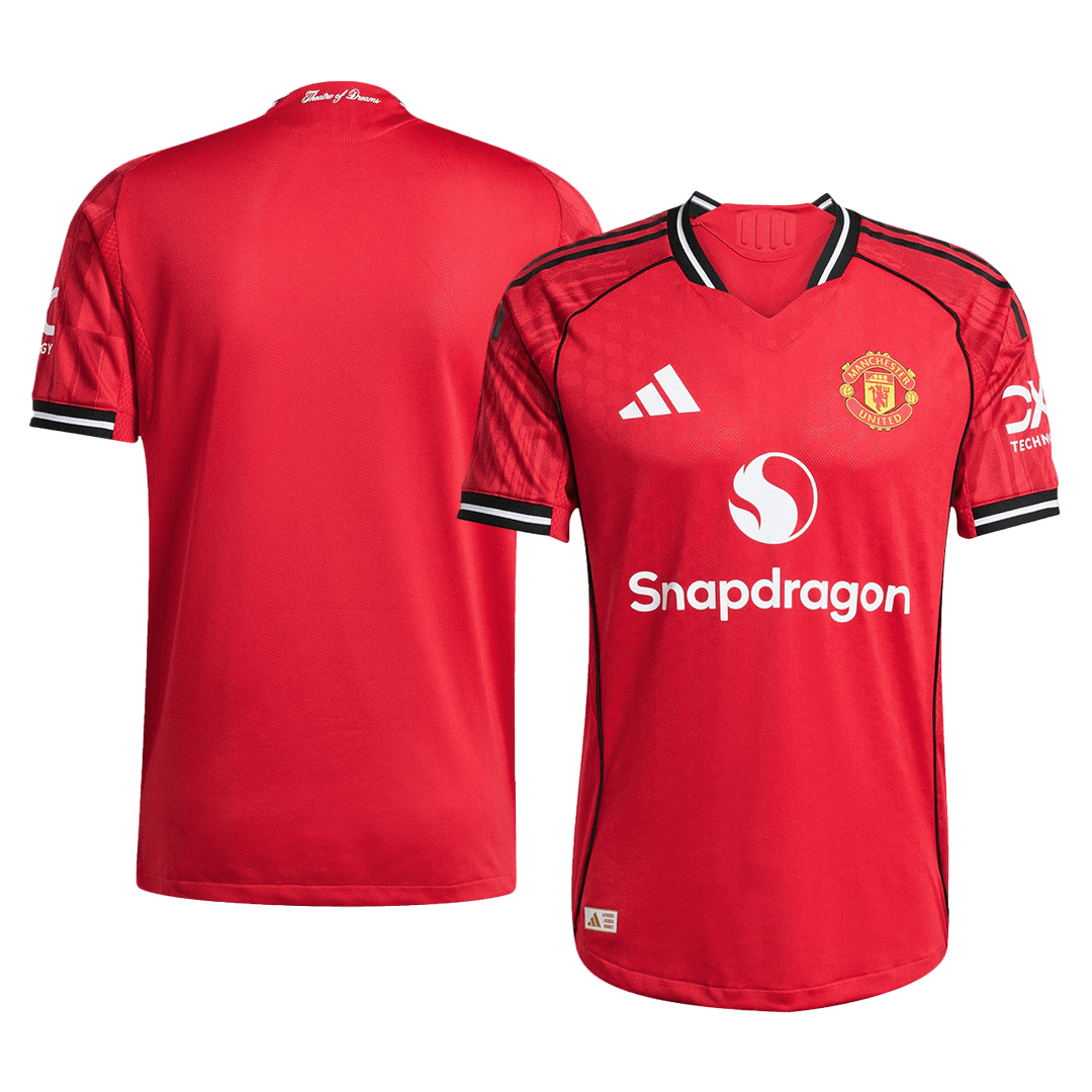 Authentic Manchester United Home Soccer Jersey 2025/26 Red - gojersey