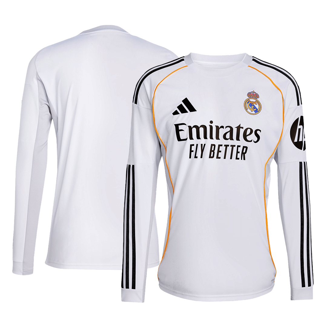 Real Madrid Long Sleeve Home Soccer Jersey 2025/26 - gojersey