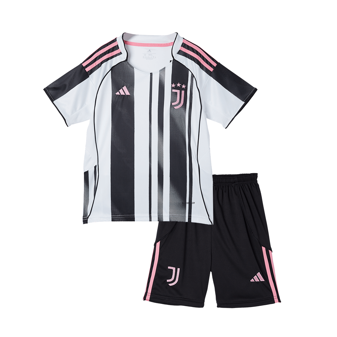 Juventus Home Soccer Jersey Kit 2025/26 Kids(Jersey+Shorts) - gojersey