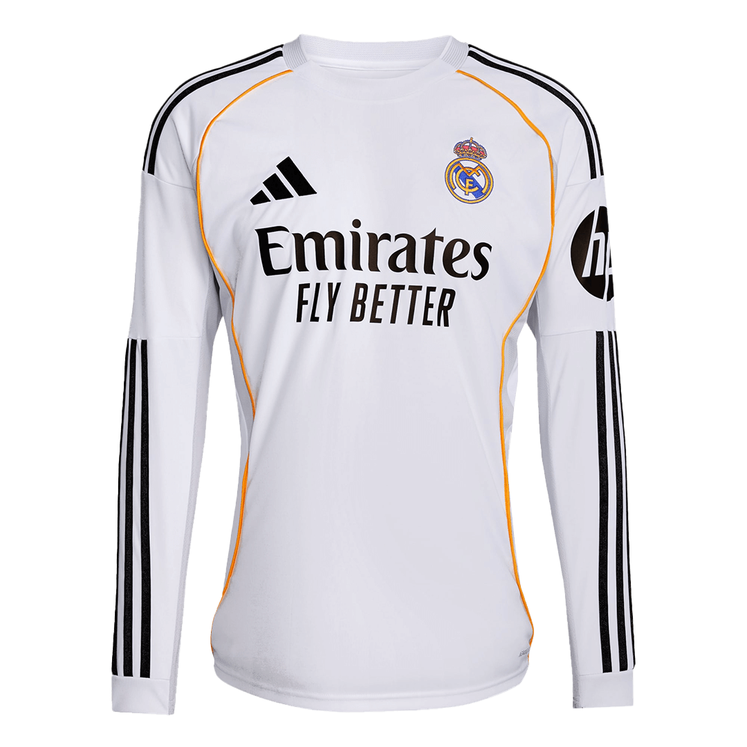 Real Madrid Long Sleeve Home Soccer Jersey 2025/26 - gojersey
