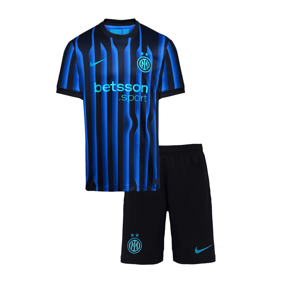 Inter Milan Home Soccer Jersey Kit 2025/26 Kids(Jersey+Shorts) - gojersey