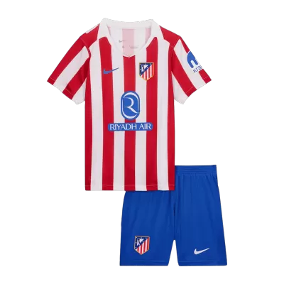 Atletico Madrid Home Soccer Jersey Kit 2025/26 Kids(Jersey+Shorts) - gojersey