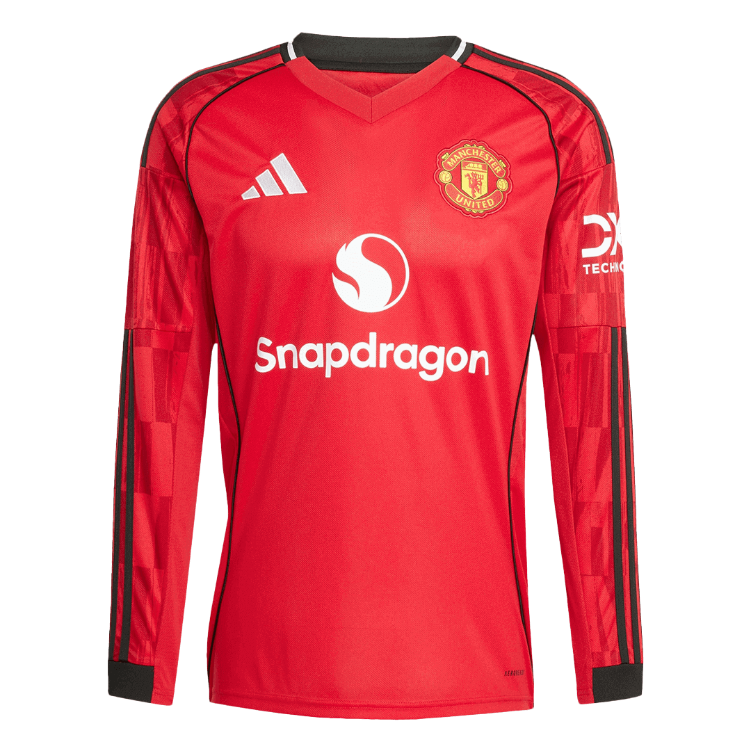 Manchester United Long Sleeve Home Soccer Jersey 2025/26 - gojersey