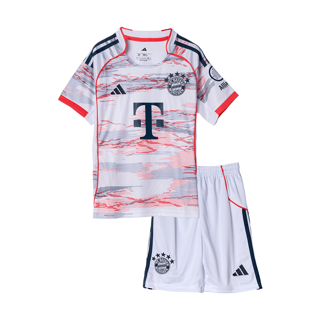 Bayern Munich Away Soccer Jersey Kit 2025/26 Kids(Jersey+Shorts) - gojersey