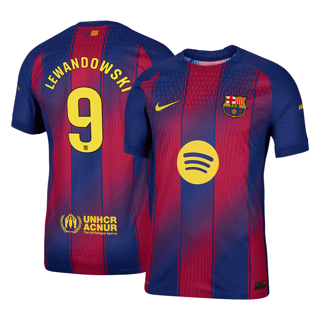 Barcelona LEWANDOWSKI #9 Home Soccer Jersey Authentic 2025/26 - gojersey