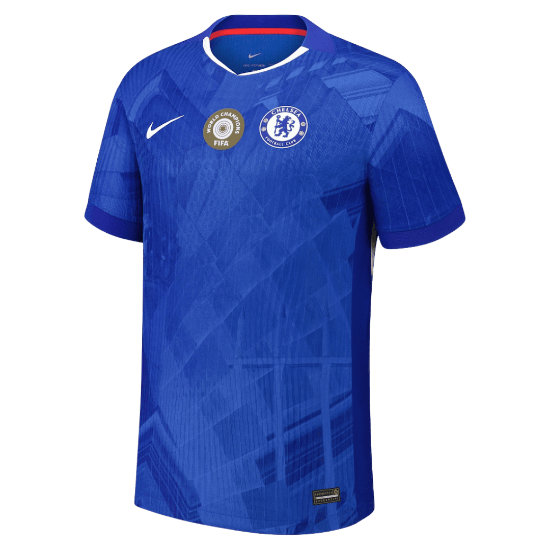 Chelsea WORLD CHAMPIONS #25 Home Soccer Jersey Authentic 2025/26 with chest badge - gojersey