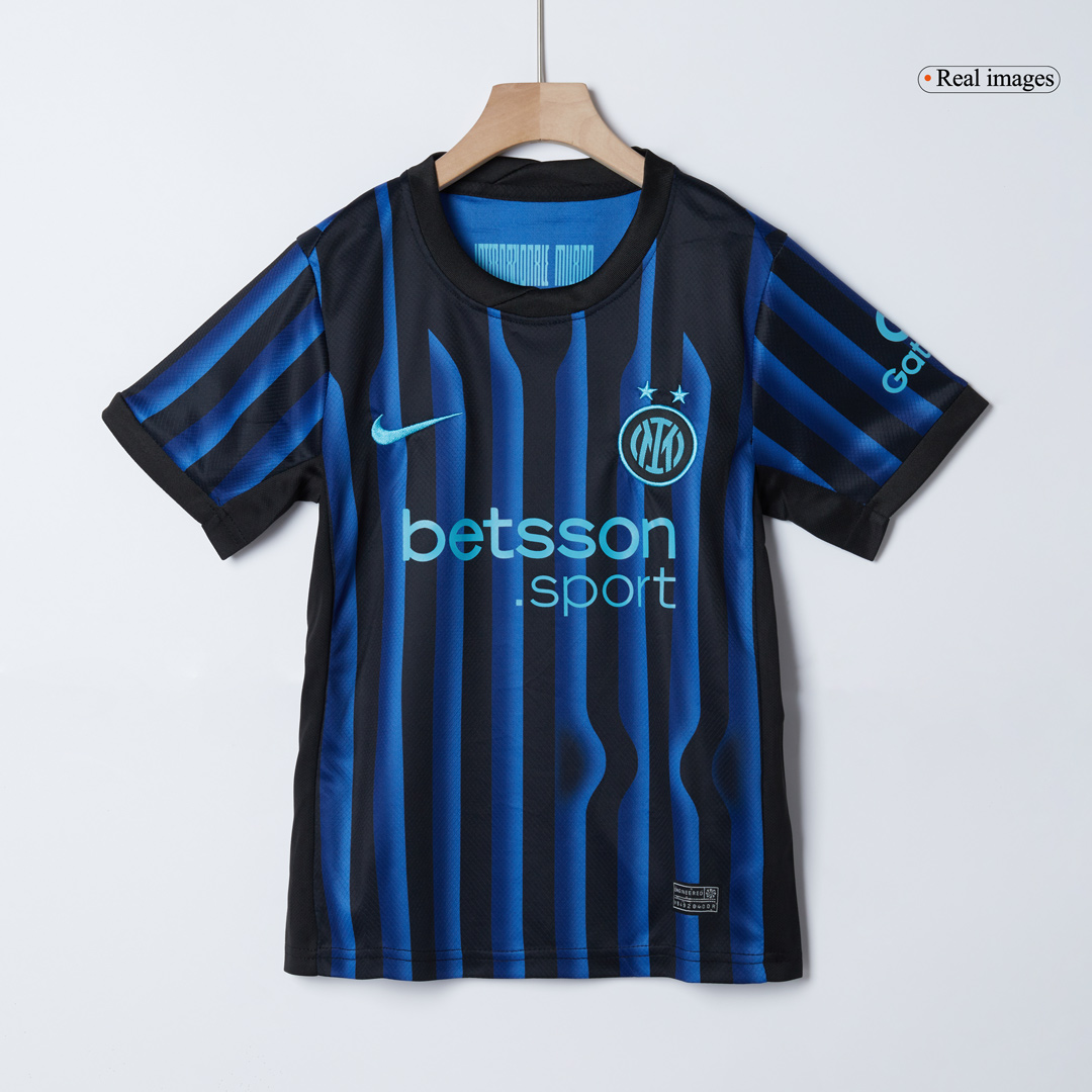Kid's Inter Milan Home Soccer Jersey Kit(Jersey+Shorts+Socks) 2025/26 Blue&Black - gojersey