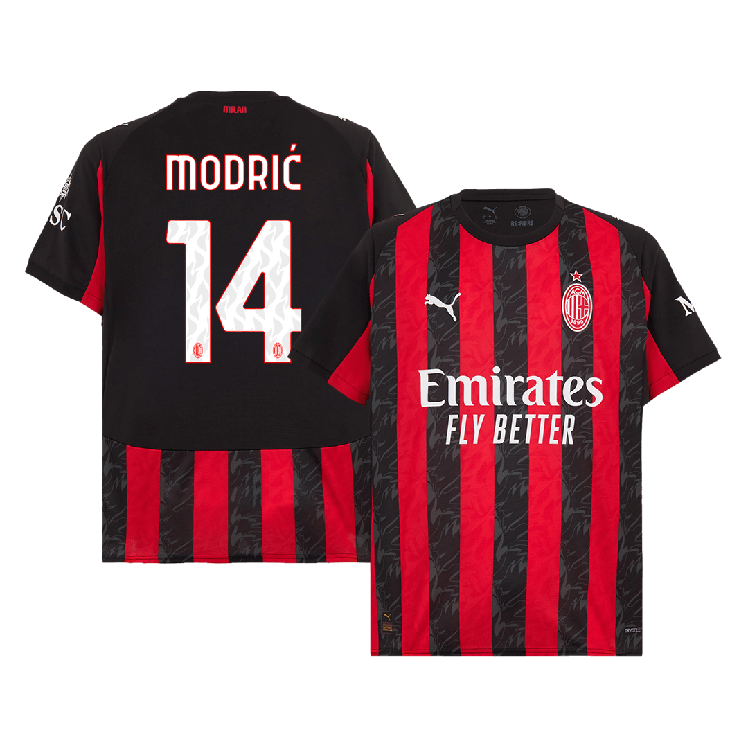 AC Milan MODRIĆ #14 Home Soccer Jersey 2025/26 - gojersey