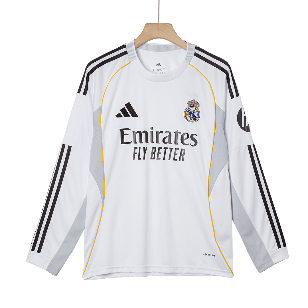 Real Madrid Long Sleeve Home Soccer Jersey 2025/26 - gojersey